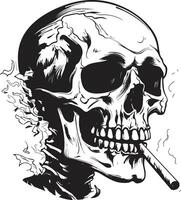 Smoky Swagger Insignia Vector Design for Gentleman Skeleton Icon with Style Classic Cohiba Crest Smoking Gentleman Skeleton Vector Logo for Timeless Charm