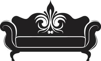 Plush Panache Crest Luxurious Sofa Set Icon for Elegant Living Relaxation Refuge Badge Vector Sofa Seat Logo in Serene Design