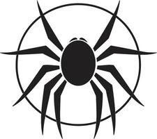 Web Warrior Crest Dynamic Spider and Web Logo for Powerful Branding Sticky Situation Badge Entangled Spider Web Vector for Intriguing Design