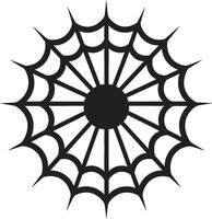 Spin Masterpiece Badge Artful Spider and Web Design for Impactful Branding Arachno Elegance Insignia Stylish Spider with Spider Web Icon vector