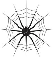 seda girar cresta delicado araña web logo para elegante diseño arácnido aura Insignia místico araña con araña web icono en vector