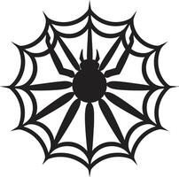 Arachno Art Insignia Creative Spider with Spider Web Icon in Vector Web Warrior Crest Dynamic Spider and Web Logo for Powerful Branding