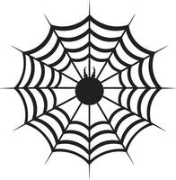 Sticky Situation Badge Entangled Spider Web Vector for Intriguing Design Spin Masterpiece Insignia Artful Spider and Web Icon for Impactful Branding
