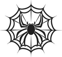 Eight Legged Majesty Badge Elegant Spider and Web Vector for Graceful Design Creepy Crawler Insignia Spooky Spider Logo with Intricate Web for Intrigue