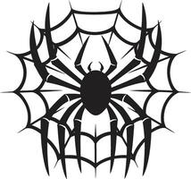 Webbed Wonder Crest Marvelous Spider and Web Vector for Captivating Branding Silk Spin Badge Delicate Spider Web Logo for Elegant Design