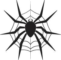 pezón hilador espectáculo cresta artístico araña y web diseño para dinámica impacto palmeado elegancia Insignia elegante araña logo con intrincado web vector