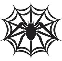 Web Warrior Badge Dynamic Spider Logo for Powerful Branding Creepy Crawly Insignia Spooky Spider and Web Vector for Intrigue