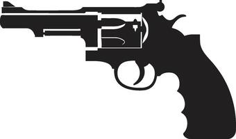 Tactical Trend Crest Trendsetting Revolver Icon in Modern Design Gunmetal Glam Badge Stylish Revolver Vector for Urban Appeal