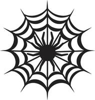 arácnido aura insignias místico araña con araña web icono en vector pezón hilador espectáculo cresta artístico araña y web diseño para dinámica impacto