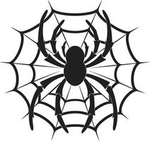 Spinneret Spectacle Badge Artistic Spider and Web Design for Impact Silk Spin Insignia Delicate Spider Web Vector Logo for Elegance