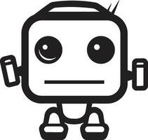 Byte sized Bot Crest Vector Icon of a Cute Robot for Chat Assistance Mini Mech Marvel Badge Compact Robot Logo for Conversational Charm