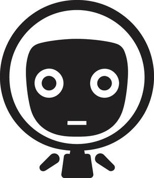 Pint sized Pal Badge Vector Icon of a Cute Robot for Compact Connections Byte sized Bot Insignia Small Robot Chatbot Design for Chat Assistance