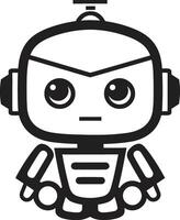 Talkbox Totem Insignia Cute Robot Chatbot Icon for Chat Delight Whiz Widget Crest Small Robot Chatbot Design for Tech Conversations vector