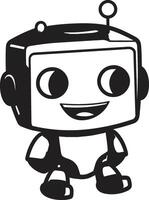 Digi Buddy Crest Compact Robot Logo for Digital Connections Pint sized Pal Badge Vector Icon of a Cute Robot for Compact Connections