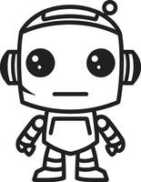 Digi Buddy Insignia Cute Robot Chatbot Design for Digital Connections Byte sized Bot Crest Compact Robot Logo for Chat Assistance vector