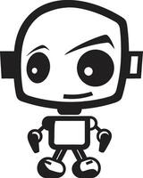 Whiz Widget Badge Adorable Robot Vector Icon for Tech Conversations Talkbox Totem Insignia Miniature Robot Chatbot Design for Chat Delight