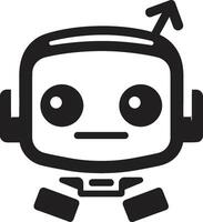 Talkbox Totem Crest Cute Robot Chatbot Design for Chat Delight Pint sized Pal Badge Miniature Robot Vector Icon for Compact Connections