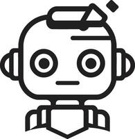 Talkbox Totem Badge Vector Icon of a Tiny and Cute Robot for Chat Delight Digi Buddy Insignia Adorable Robot Logo for Digital Connections