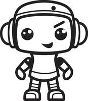 Mini Mech Marvel Badge Vector Icon of a Tiny and Adorable Robot for Chat Delight Pocket Pal Insignia Small and Cute Robot Chatbot Design for Compact Connections