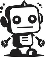 Nano Nudge Insignia Cute Robot Chatbot Icon for Digital Assistance Byte sized Bot Crest Vector Icon of a Small Robot for Chat Assistance