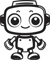 Byte sized Bot Crest Vector Icon of a Small Robot for Chat Assistance Pint sized Pal Insignia Adorable Robot Chatbot Logo for Compact Connections