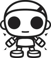 Pint sized Pal Insignia Adorable Robot Chatbot Logo for Compact Connections Chat Companion Badge Tiny Robot Vector Icon for Friendly Conversations