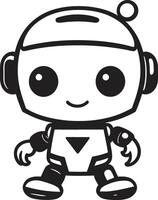 Nano Nudge Insignia Adorable Robot Logo for Chat Assistance Pint sized Pal Crest Small Robot Chatbot Icon for Compact Connections vector