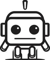 caja de conversación tótem insignias linda robot chatbot icono para charla deleite zumbido widget cresta pequeño robot chatbot diseño para tecnología conversaciones vector