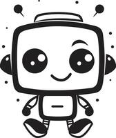 Digi Buddy Insignia Vector Icon of a Tiny Robot for Digital Connections Chat Companion Crest Cute Robot Logo for Friendly Conversations