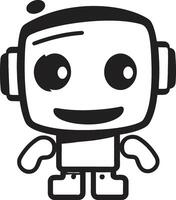 Chat Companion Crest Cute Robot Logo for Friendly Conversations Byte sized Bot Badge Small Robot Chatbot Icon for Chat Assistance vector