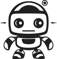 Pint sized Pal Crest Miniature Robot Logo for Compact Connections Talkbox Totem Badge Vector Icon of a Tiny and Cute Robot for Chat Delight