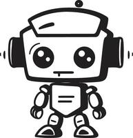 micro maravilla Insignia compacto robot vector icono para conversacional magia nano empujar insignias linda robot chatbot logo para digital asistencia