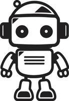 Pint sized Pal Insignia Cute Robot Chatbot Design for Compact Connections Chat Companion Crest Adorable Robot Logo for Friendly Conversations vector