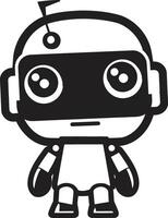 mini mech maravilla linda robot vector logo para adorable chatbot encanto nano empujar insignias minúsculo robot chatbot icono para digital asistencia