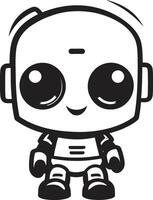 Talkbox Totem Crest Vector Icon of a Small Robot for Chat Delight Byte sized Bot Badge Cute Robot Logo for Compact Chat Assistance