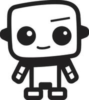 nano empujar insignias adorable robot logo para charla asistencia medio litro tamaño camarada cresta pequeño robot chatbot icono para compacto conexiones vector