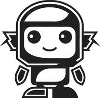 micro maravilla insignias compacto robot logo para conversacional magia medio litro tamaño camarada cresta pequeño y linda robot icono para compacto conexiones vector