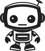 Byte sized Bot Badge Vector Icon of a Tiny and Adorable Robot for Chat Assistance Pocket Pal Insignia Miniature Robot Chatbot Logo in Compact Design