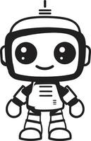 zumbido widget insignias pequeño robot chatbot icono para tecnología conversaciones caja de conversación tótem cresta vector icono de un miniatura robot para charla deleite