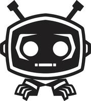 bolsillo camarada insignias pequeño y linda robot chatbot diseño para compacto conexiones zumbido widget cresta adorable robot logo para tecnología conversaciones vector