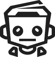 Talkbox Totem Crest Tiny Robot Chatbot Design for Chat Delight Pocket Pal Badge Miniature Robot Icon for Compact Connections vector