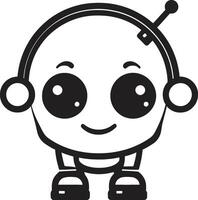 medio litro tamaño camarada insignias adorable robot chatbot logo para compacto conexiones charla compañero Insignia minúsculo robot vector icono para simpático conversaciones