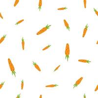 Small carrots on a white background. Seamless hand-drawn pattern. Can be used for postcards, invitations, advertising, web, textile and other. vector