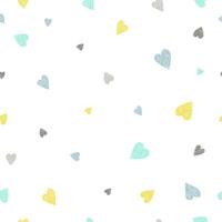 Seamless heart pattern. Repetitive hand draw of pastel colors. vector