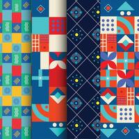 Set of Seamless Abstract Geometric Patterns vector