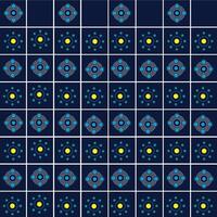 Blue and Yellow Circles and Dots Seamless Pattern vector