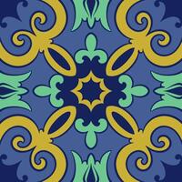 antecedentes Clásico mandala ornamento losas cerámico, geométrico retro mosaico modelo vector