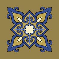 antecedentes Clásico mandala ornamento cerámicas, geométrico retro mosaico modelo vector