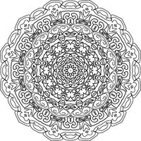 patrón circular en forma de mandala para henna, mehndi, tatuaje, decoración. adorno decorativo en estilo étnico oriental. página de libro para colorear. vector