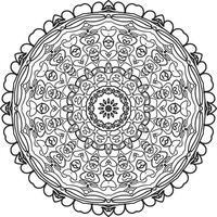 patrón circular en forma de mandala para henna, mehndi, tatuaje, decoración. adorno decorativo en estilo étnico oriental. página de libro para colorear. vector